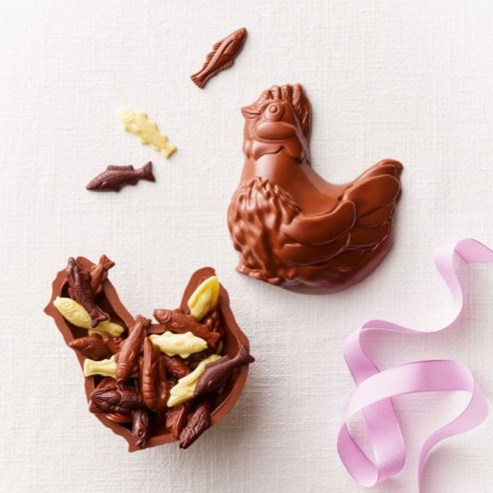 Poule Cocotte - Chocolat au lait 38% garnie - 300g - Pâques Poule Cocotte - Chocolat au lait 38% garnie - 300g - Pâques