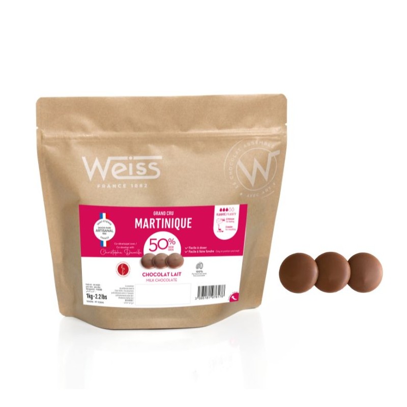 Chocolat à pâtisser - Noir 50% Grand cru Martinique - 1kg Chocolat à pâtisser - Noir 50% Grand cru Martinique - 1kg