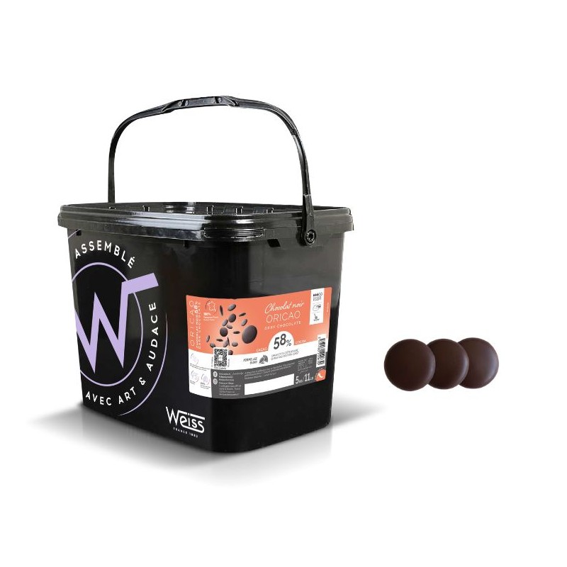 Chocolat à pâtisser - Noir Oricao 58% - 5kg