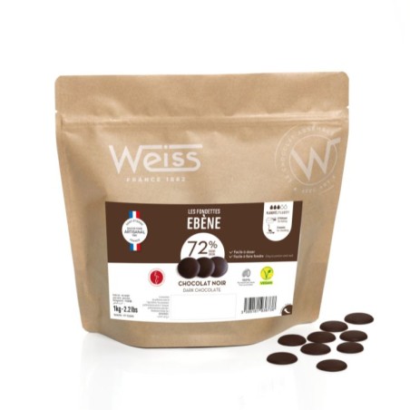 Chocolat à pâtisser - Noir Ebène 72% - 1kg Chocolat à pâtisser - Noir Ebène 72% - 1kg