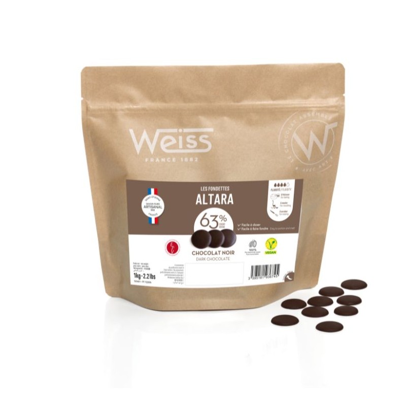 Chocolat à pâtisser - Noir Altara 63% - 1kg Chocolat à pâtisser - Noir Altara 63% - 1kg