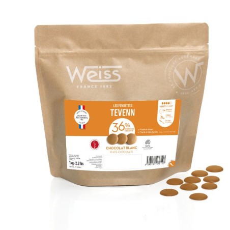 Chocolat à pâtisser - Blond Tevenn 36% - 1kg Chocolat à pâtisser - Blond Tevenn 36% - 1kg