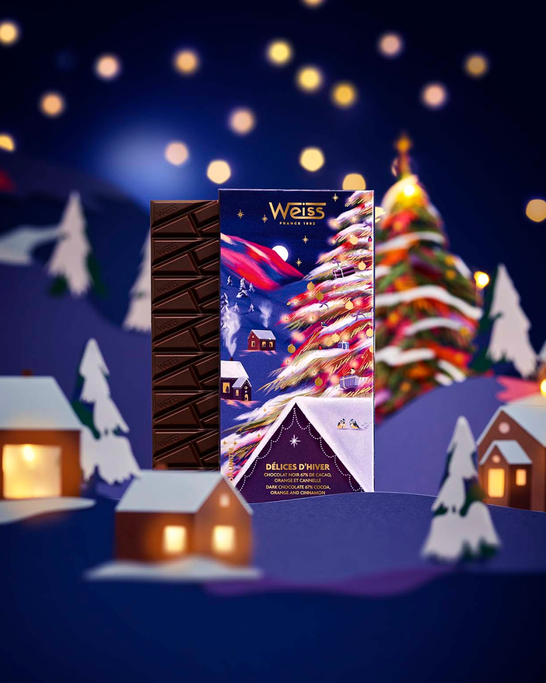 Chocolat Weiss tablette de Noël 2025 Délices d'hiver