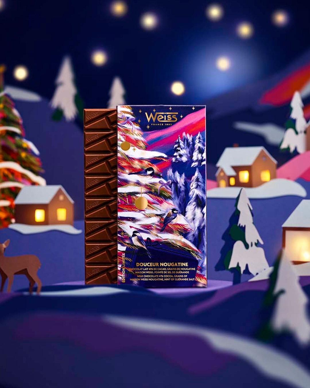 Chocolat Weiss tablette de Noël 2025 Douceur Nougatine