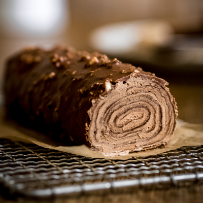 Crêpe cake roll au chocolat