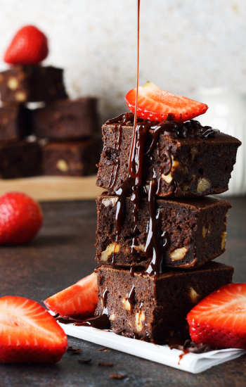 Recette de brownie au chocolat Weiss et aux fraises