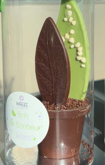 Muguet Weiss au chocolat noir et praliné délicieux