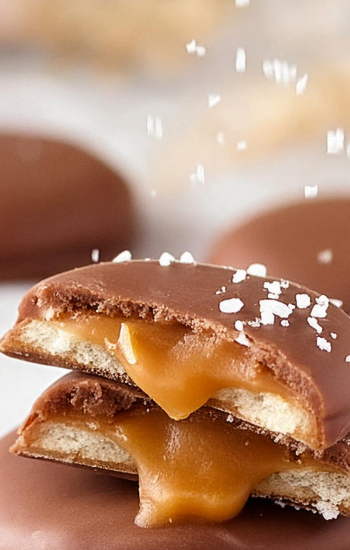 Recette de Cookie Twix, coeur caramel, enrobé de chocolat au lait Weiss