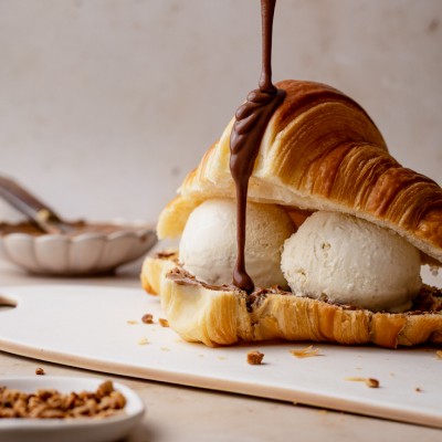 Recette des croissants façon profiteroles au chocolat et praliné Weiss