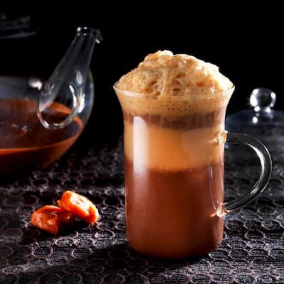Recette de chocolat chaud cappuccino au caramel salé