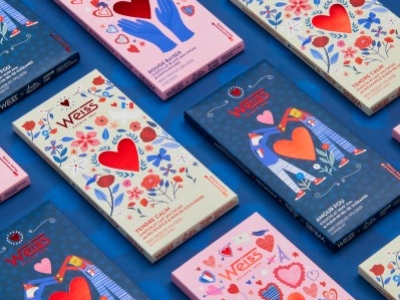 Collection Saint-Valentin 2024 de la chocolaterie Weiss X Laura Lhuillier